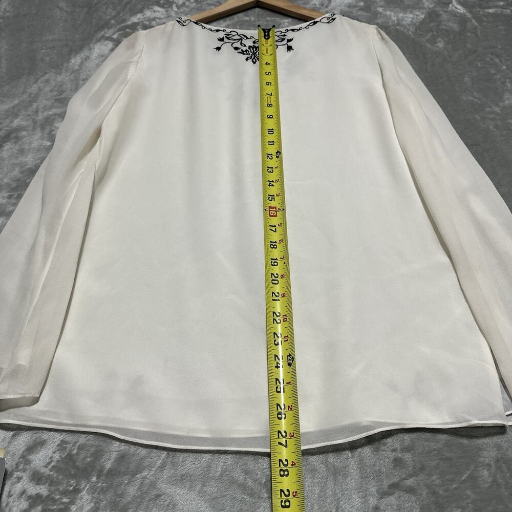 NWT Deadstock 90s Papell Boutique Evening Silk Tunic Womens 8 Ivory Whimsigoth - Picture 15 of 16